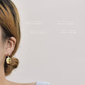 Matte Gold Abstract Enamel Art Panel Drop Earrings Pair view 2