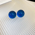 Transparent Colorful Round Resin Ball Stud Earrings view 8