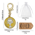 Yellow Dad Trophy Round Enamel Keychain Gold Clasp view 2