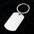 Blank Silver Metal Dog Tag Keychain Engravable Rectangle view 4
