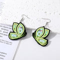 Silver Tone Colorful Butterfly Acrylic Hook Earrings in Seven Designs view 7