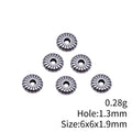 Antique Silver Sunburst Disc Spacer Beads for Jewelry Making view 3