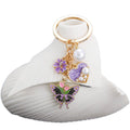 Purple Pink and Blue Heart Pearl Flower Butterfly Keychain Collection view 5