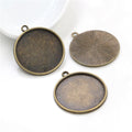 Plain Round Pendant Bezel Trays in Five Metal Finishes view 4