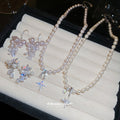 Pearl Star Pendant Necklaces Cluster Earrings Studs view 3