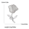 Crystal Rose Brooch With Marquise Leaves in Gold or Silver Tone view 7