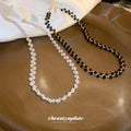 Gold Black Crystal Bead Twisted Chain Necklace Single Style view 3