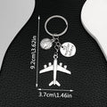 Nine-Style Antique Silver Airplane Globe Passport Travel Keychain Collection view 12