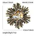 Radiating Crystal Burst Brooch in Black or Antique Gold Tone view 7
