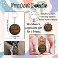 Wood Best Friend Round Disc Keychain Engraved Charm view 4