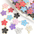 Enamel-Look Gold Silver Cherry Blossom Alloy Charms in 12 Styles view 1