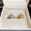 Marquise Clear Crystal Open Rings Silver and Gold Tones view 4