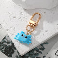 Gold Tone Glass Crab Clip Keychains in Six Bright Colors view 3