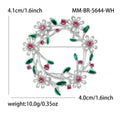 Floral Crystal Wreath Brooch in White and Yellow for Jackets and Scarves view 6
