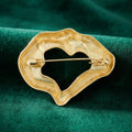 Polished Irregular Heart Ring Brooch in Two Metal Tones view 3