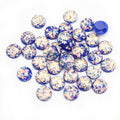 Round Floral Pattern Resin Cabochons in Eleven Colors view 9