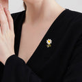 Gold Tone Silver Tone Sunflower Six Designs Metal Brooch Pin view 2