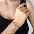Baguette Zircon Tennis Necklace Bracelet Set Metal view 4
