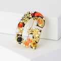 Jeweled Open Letter G Brooch With Colorful Accents view 2