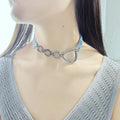 Leather Rose Buckle Choker Necklaces Multi Style Colors view 8