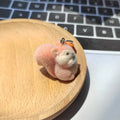 Flocked Orange Squirrel Gray Rhino Keychains 2 Styles view 3