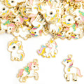 Playful White Enamel Unicorn Charms in Four Distinct Poses view 5