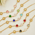 Teardrop Resin Station Necklace And Heart Glass Bracelet view 3