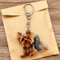 Yorkshire Terrier Flat Acrylic Lobster Clasp Keychain view 3