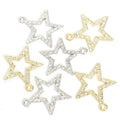 Large Open Crystal Star Charms in Gold and Silver Tones view 5