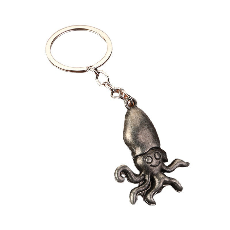 Octopus Shaped Zinc Alloy Keychain Gift Pendant