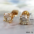 Four-Prong Round CZ Stud Earrings Gold Rose Silver Tone view 5