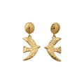 Hammered Swallow Drop Earrings And Crystal Bead Necklace view 5