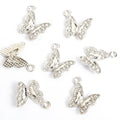 Crystal-Accented Gold Silver Butterfly Alloy Pendant Components in 2 Styles view 7