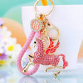Full Crystal Pegasus Keychains with Fortune and Loose Heart Loop Options view 4