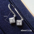 Square Drop Crystal Earrings in Polished Metal Jewelry view 4