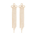 Crystal Crown Waterfall Tassel Stud Earrings Decorative Jewelry view 5