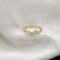 Gold Tone Clear Stone Rope Knot Band Ring For Women view 6