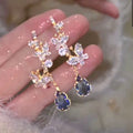 Butterfly Crystal Drop Earrings in Four Colorful Designs view 9