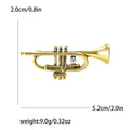 Miniature Trumpet Brooch in Polished Gold or Silver Tone view 4