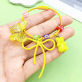 Butterfly Bow Gummy Bear Charm Cable Keychain with Letter Beads view 2