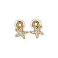 Gold and Silver Star Spiral Clip-On Earrings Statement Jewelry view 5