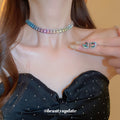 Graduated Crystal Choker Necklace and Stud Earring Set view 4