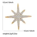 Eight Point Crystal Starburst Brooch in Silver or Gold view 5