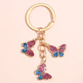 Gold-Tone Butterfly Charm Keychain With Glitter-Coated Wings view 7
