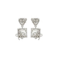 Geometric Crystal Bow Stud Earrings Statement Jewelry Design view 5