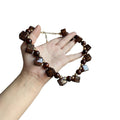 Brown Geometric Beaded Collar Necklace with Mixed Shapes view 5