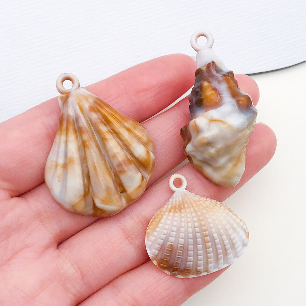 Acrylic Conch Shell Charm Pendant for DIY Keychain Necklace Jewelry Making