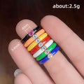Color Coated Crystal Band Rings in Seven Colors with Polished Finish view 5