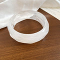 Wide Faceted Marbled Resin Bangles in Five Colorways view 9