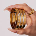 Clasp Bangle Family Letter Zircon Or Color Block Styles view 4